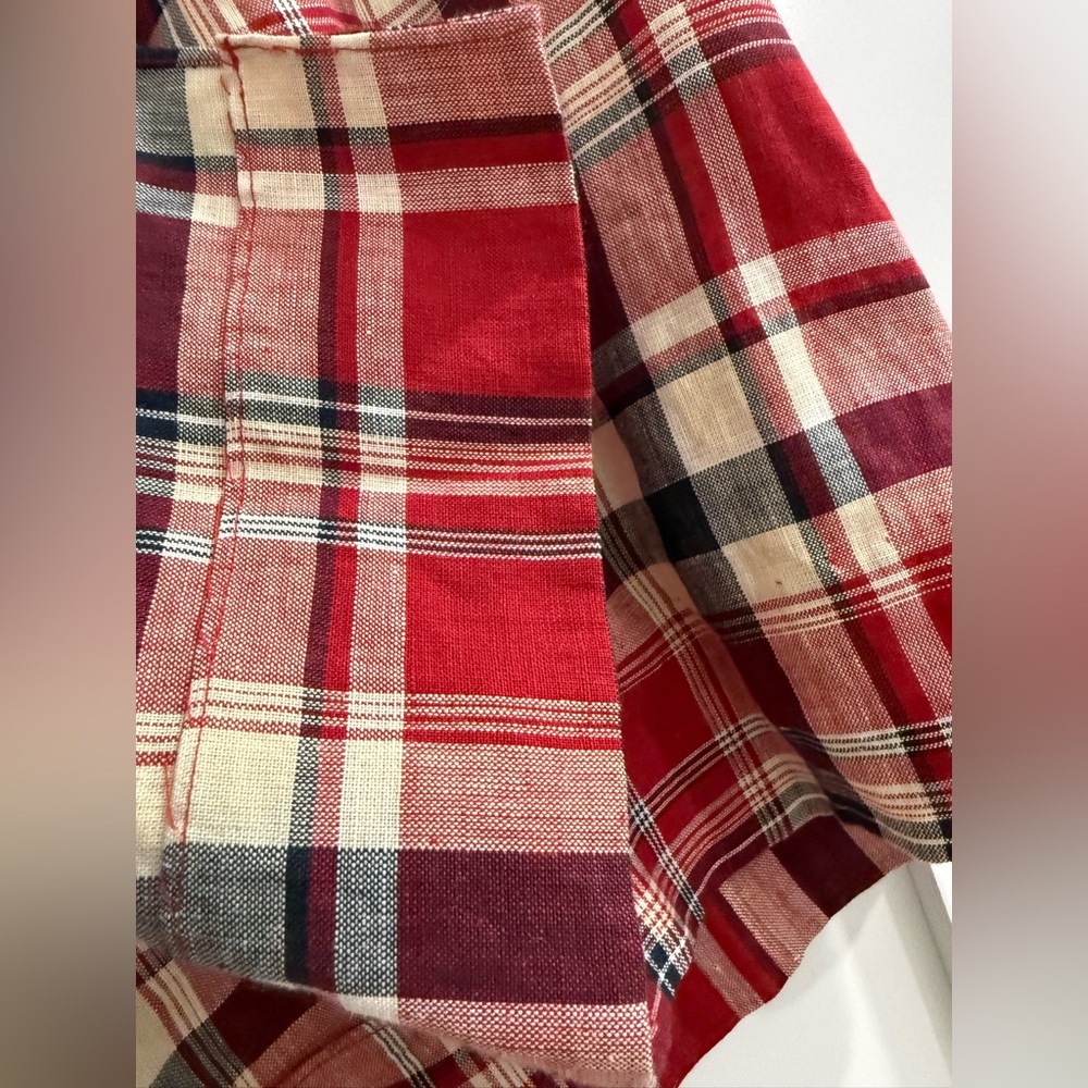 Lauren Ralph Lauren multicolor plaid linen wrap skirt (hemmed) (fair) (read) - Picture 7 of 15